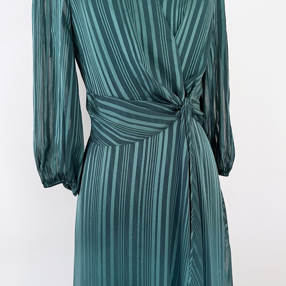 Maison Tara Deep Green Long Sleeve Dress - Picture 3 of 9